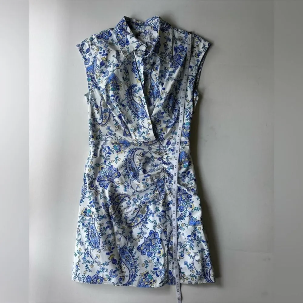 Milly Maxwell Sketched Paisley Dress in Blue and White Size 4